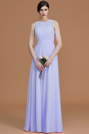 Gerüschtes Natürliche Taile Reißverschluss Bodenlanges Brautjungfernkleid aus Chiffon - Bild 24