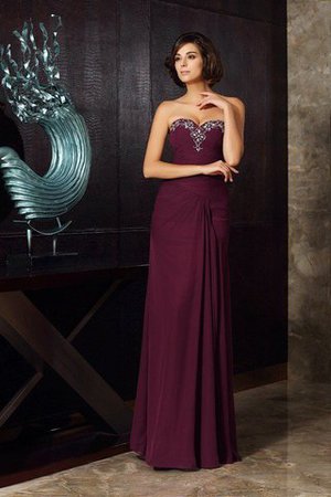 Herz-Ausschnitt Enges Bodenlanges Anständiges Brautmutterkleid aus Chiffon - Bild 3