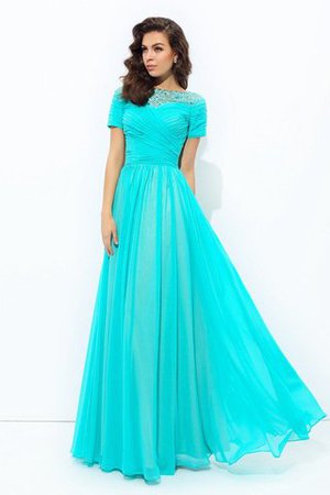 Robe de bal formelle longue en chiffon de col bateau de princesse - Photo 1