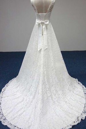 Schaufel-Ausschnitt Duchesse-Linie bodenlanges knielanges Brautkleid mit Bordüre - Bild 1