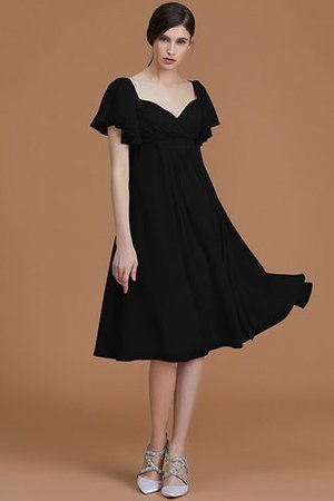 Vestido de Dama de Honor de Natural de Hasta la Rodilla de Manga corta de Cremallera - Foto 9