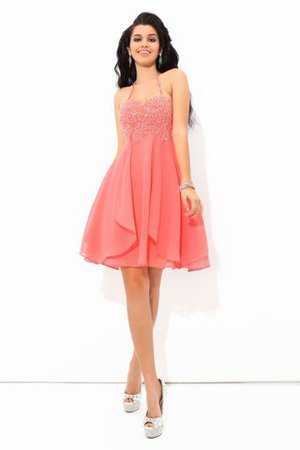 Robe de cocktail bref formelle avec perle a-ligne de dos nu - Photo 3