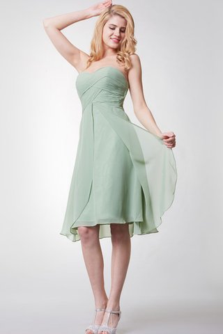 Robe demoiselle d'honneur luxueux simple entrecroisé avec gradins avec chiffon - Photo 2