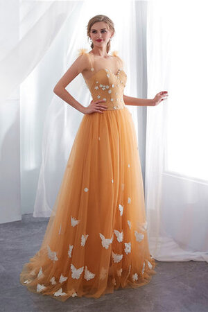 Anmutig Bodenlanges Extravagantes Sittsames Ballkleid mit Rücken Schnürung - Bild 2