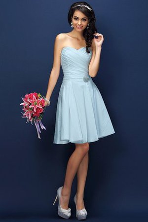 Robe demoiselle d'honneur bref naturel plissé au drapée textile taffetas - Photo 17