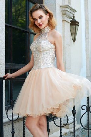 Vestido de Fiesta de Corte princesa de Corto de Escote halter de Cremallera - Foto 5