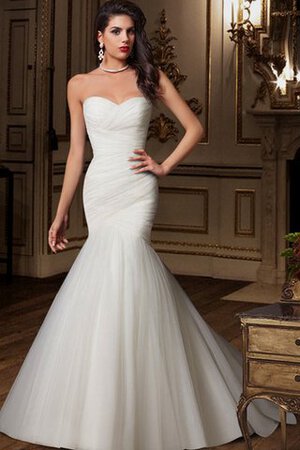 Abito da Sposa con Criss-cross sexy Senza Maniche con Piega Semplice Cuore - Foto 1