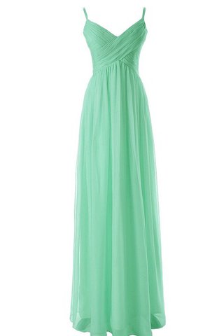 Vestido de Dama de Honor de Corte-A de Plisado de Hasta el suelo - Foto 1