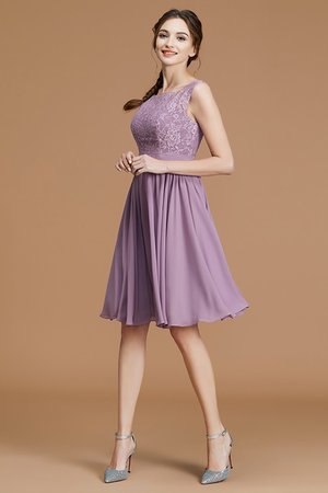 A-Line Reißverschluss Attraktiv Mini Brautjungfernkleid mit Natürlicher Taille - Bild 1