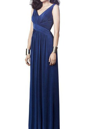 Robe demoiselle d'honneur de col en v ligne a ruché - Photo 1