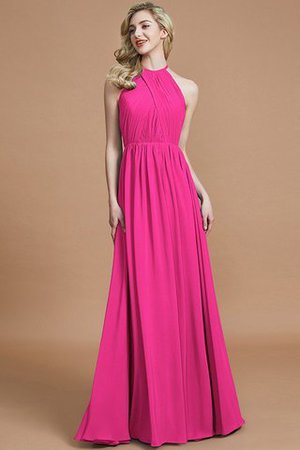 Robe demoiselle d'honneur naturel a-ligne manche nulle en chiffon de princesse - Photo 16