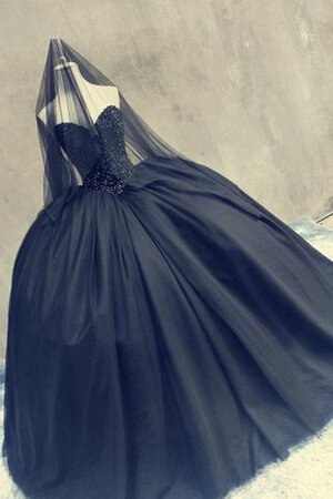 Tüll Duchesse-Linie Reißverschluss Herz-Ausschnitt Quinceanera Kleid mit Blume mit Bordüre - Bild 2