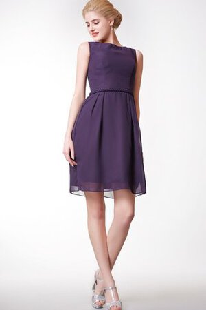 Robe demoiselle d'honneur bref facile de col bateau manche nulle ceinture - Photo 1