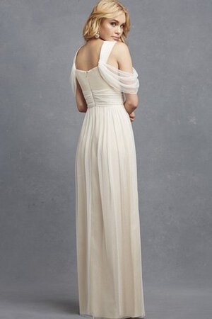 Plissiertes gerüschtes V-Ausschnitt bodenlanges romantisches bescheidenes Brautjungfernkleid - Bild 3