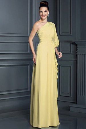 Robe demoiselle d'honneur longue en chiffon jusqu'au sol gaine en 3/4 manche - Photo 7