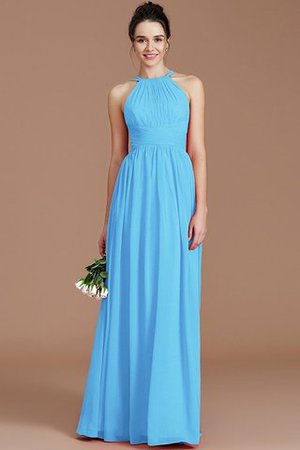 Normale Taille A-Linie Prinzessin Gerüschtes Bodenlanges Brautjungfernkleid - Bild 6