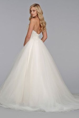 Robe de mariée naturel à la mode de mode de bal avec zip col en forme de cœur - Photo 2