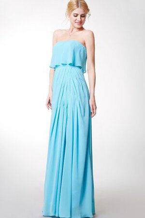 Plissiertes Ärmellos Etui Chiffon langes bodenlanges Brautjungfernkleid - Bild 1