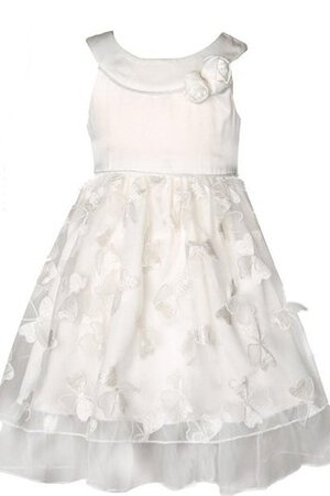 Bateau A-Line Empire Taille knielanges Blumenmädchenkleid mit Schmetterlingsknoten - Bild 1