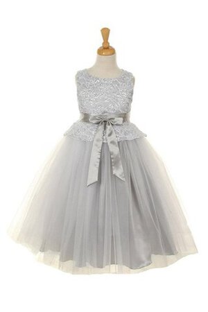 Robe de cortège enfant plissé en tulle manche nulle encolure ronde longueur au ras du sol - Photo 1