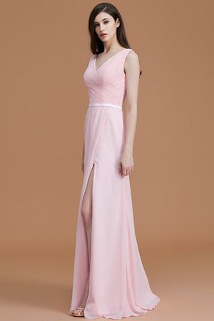 Normale Taille Gerüschtes Prinzessin Bodenlanges Brautjungfernkleid ohne Ärmeln - Bild 4