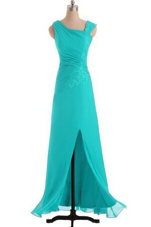 Abito da Damigella moda Spacco Anteriore con Applique in Chiffon A-Line con Increspato - Foto 10