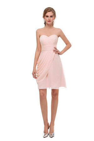 Natürliche Taile Wunderbar Mini Brautjungfernkleid aus Chiffon mit Offenen Rücken - Bild 1