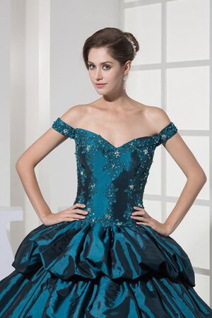 Robe de quinceanera de mode de bal ample avec lacets decoration en fleur bandouliere spaghetti - Photo 6