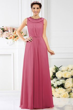 Boot-Ausschnitt Chiffon Reißverschluss Prinzessin Bodenlanges Brautjungfernkleid - Bild 28