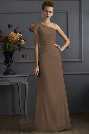 Plissiertes Ärmellos Etui Normale Taille Brautjungfernkleid aus Elastischer gewebter Satin - Bild 2