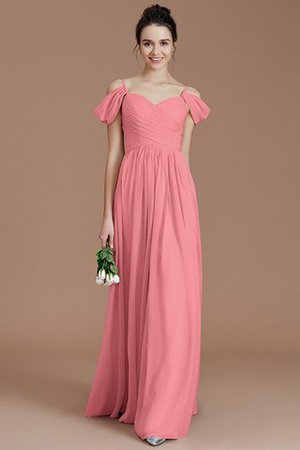 Prinzessin Ärmelloses Gerüschtes Bodenlanges Brautjungfernkleid mit Reißverschluss - Bild 34