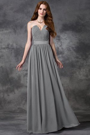 Abito da Damigella Lunghi Cuore A Terra con Increspato in Chiffon - Foto 25