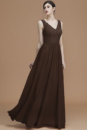 V-Ausschnitt Prinzessin Normale Taille Reißverschluss A Linie Brautjungfernkleid - Bild 13