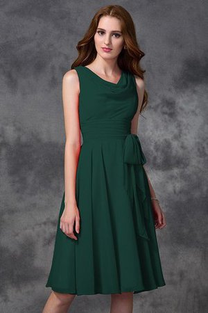 Abito da Damigella Naturale Principessa in Chiffon A-Line Cerniera - Foto 8
