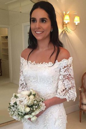 Abito da Sposa in Pizzo Lungo stravagante Cerniera Semplice Senza Maniche - Foto 3