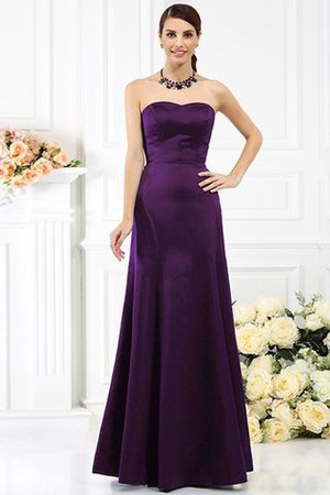 Robe demoiselle d'honneur longue de fourreau de bustier avec zip en satin - Photo 12