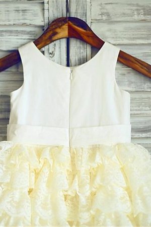 Vestido de Floristas de Corte Evasé de Sin mangas de Escalonado de Encaje Adorno - Foto 3