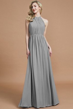 Robe demoiselle d'honneur naturel a-ligne manche nulle en chiffon de princesse - Photo 32