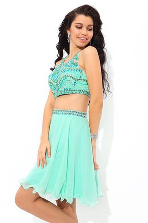 Prinzessin Chiffon Normale Taille Ärmelloses Mini Abschlusskleid - Bild 7