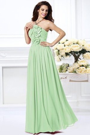 Reißverschluss Trägerloser Ausschnitt Chiffon Bodenlanges Anständiges Brautjungfernkleid - Bild 26