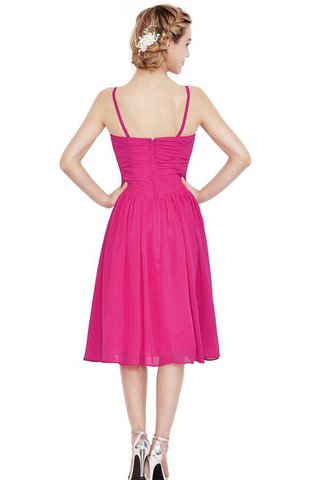 Gerüschtes Chiffon normale Taille A Linie wadenlanges Abiballkleid mit Reißverschluss - Bild 2