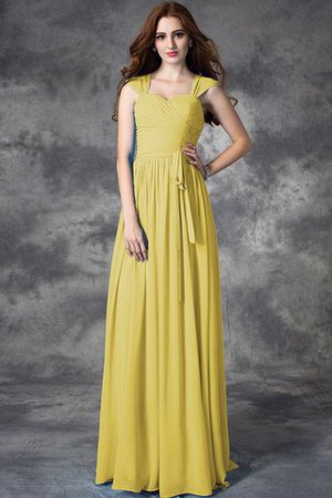 Robe demoiselle d'honneur longue de princesse de lotus en chiffon a-ligne - Photo 8