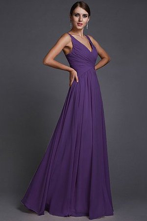 Normale Taille A Linie V-Ausschnitt Prinzessin Bodenlanges Brautjungfernkleid - Bild 24