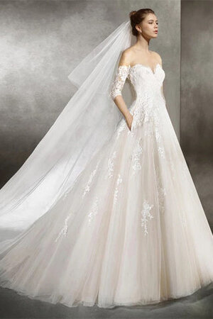 Robe de mariée en satin voyant jusqu'au sol naturel sexy - Photo 2