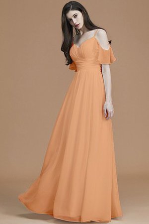 Abito da Damigella Senza Maniche A Terra Principessa A-Line in Chiffon - Foto 25