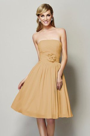 Robe demoiselle d'honneur courte avec chiffon de bustier avec zip a-ligne - Photo 12