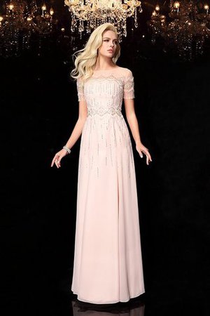 Robe de bal longue naturel jusqu'au sol fermeutre eclair avec chiffon - Photo 4