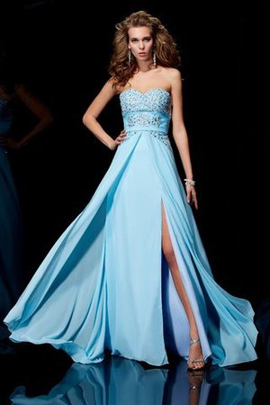 Normale Taille Perlenbesetztes Sweep Train A-Linie Schick Abendkleid - Bild 1