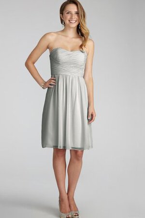 Chiffon Herz-Ausschnitt gerüschtes kurzes Brautjungfernkleid - Bild 7