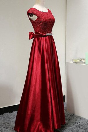 Plissiertes Schaufel-Ausschnitt A-Line Brautjungfernkleid mit Schleife mit Gürtel - Bild 3